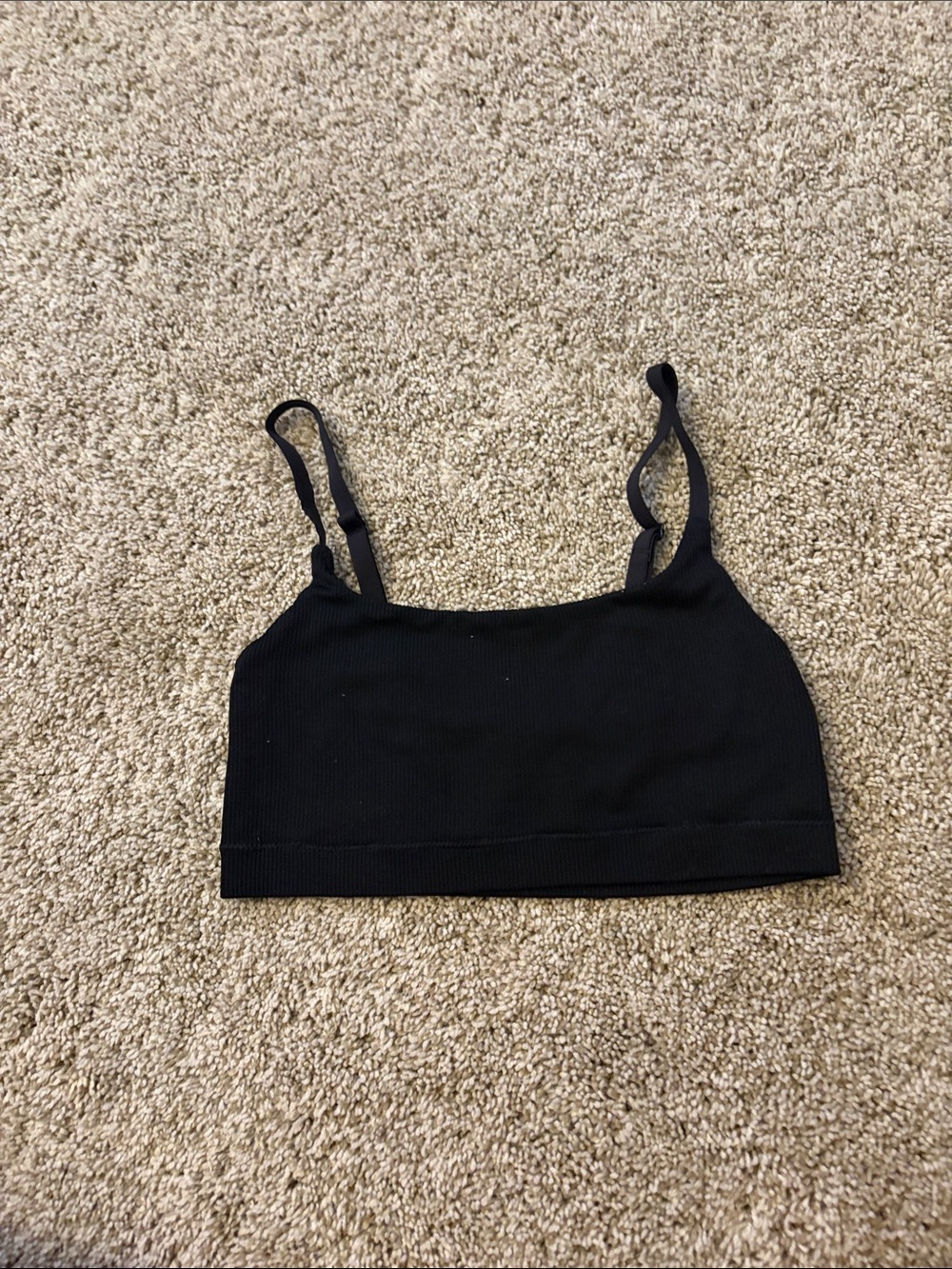 Aerie Black Ribbed Bralette